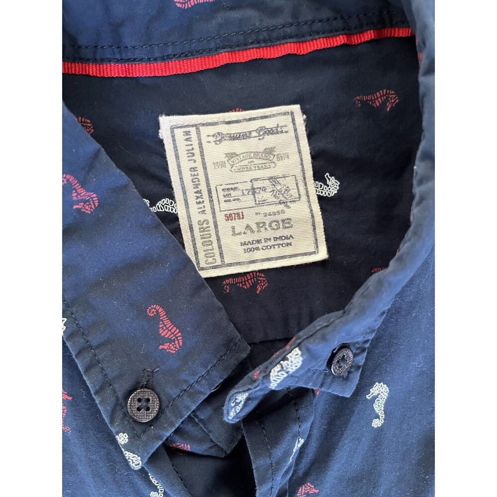 Colours Alexander Julian Men's Short Sleeve Vintage Polo Seahorse Print, Large - Picture 2 of 6
